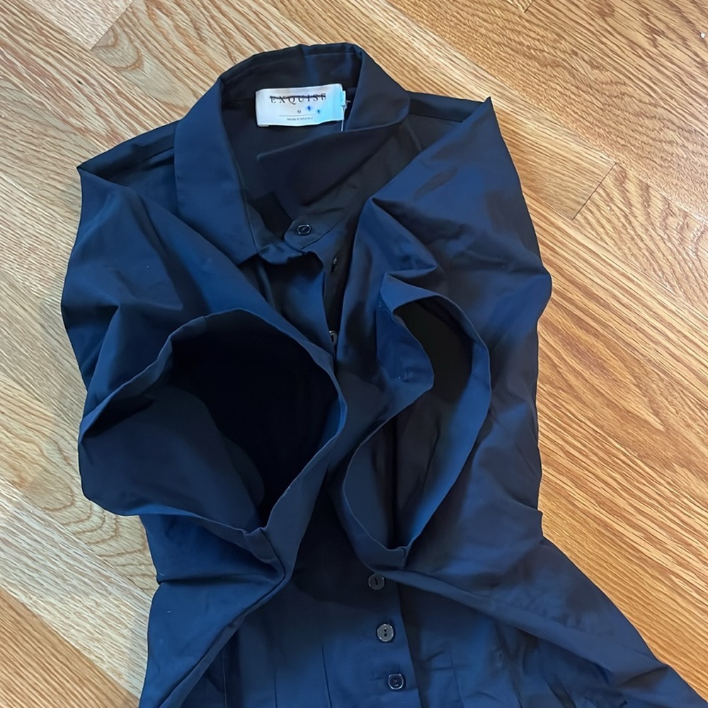 Anthropologie x Exquise The Tobie Button-Front Pleated Shirt Dress Size M NWT - Picture 12 of 13